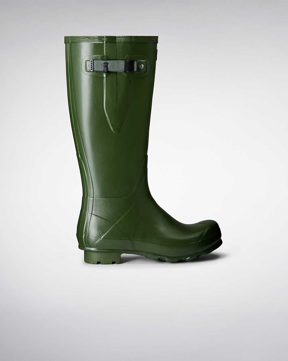 Botas De Lluvia Hombre - Hunter Norris Field Side Adjustable Verde - GTDCVE-864 - Verde